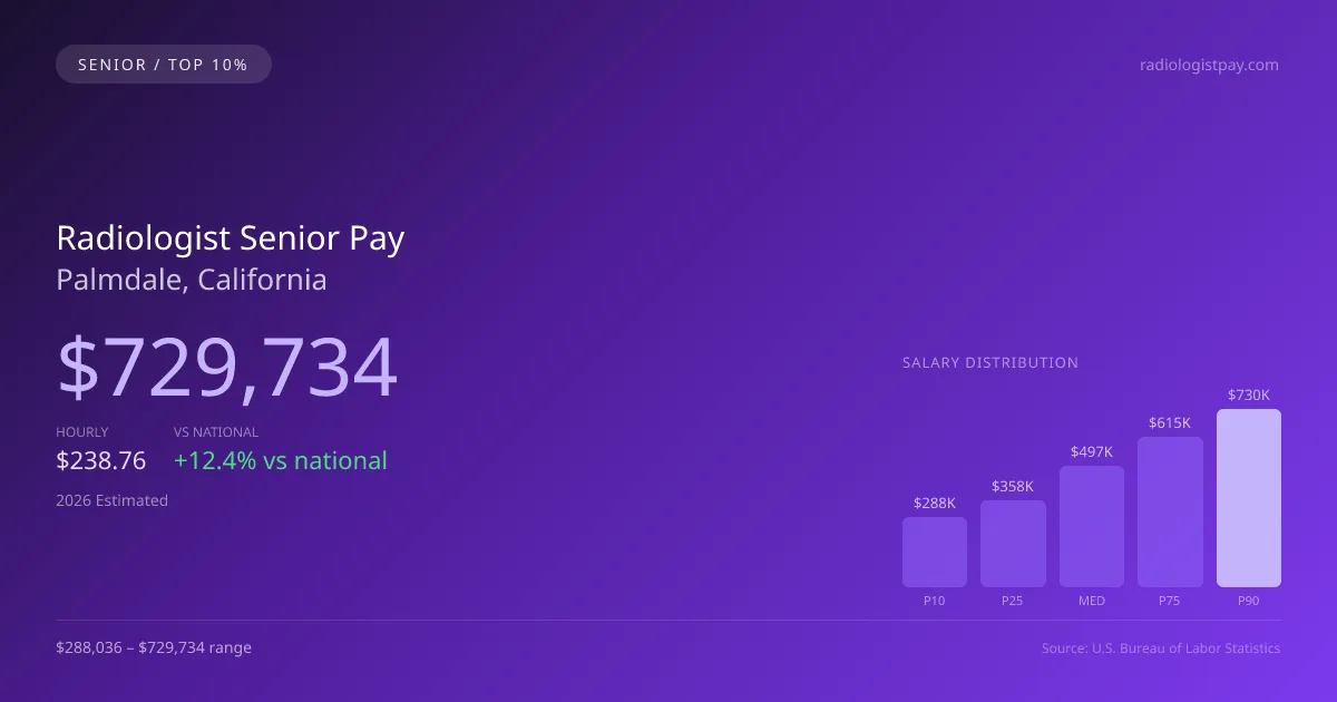 Radiologist Senior Salary in Palmdale, CA — 2026 est., based on 2025 BLS