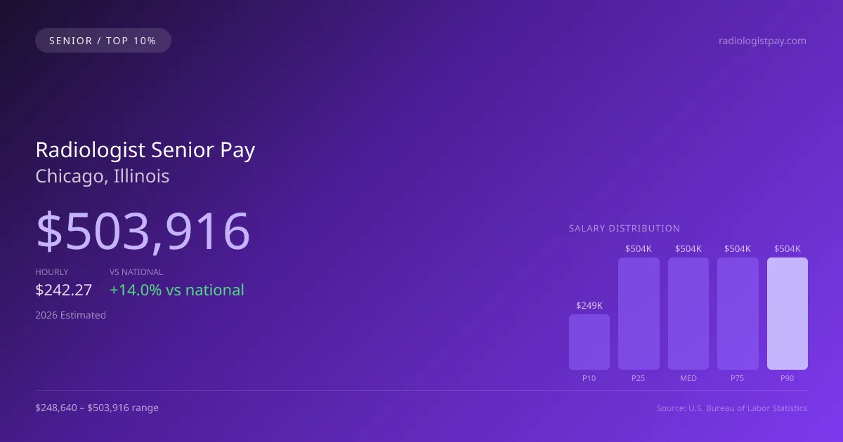 Radiologist Senior Salary in Chicago, IL — 2026 est., based on 2025 BLS