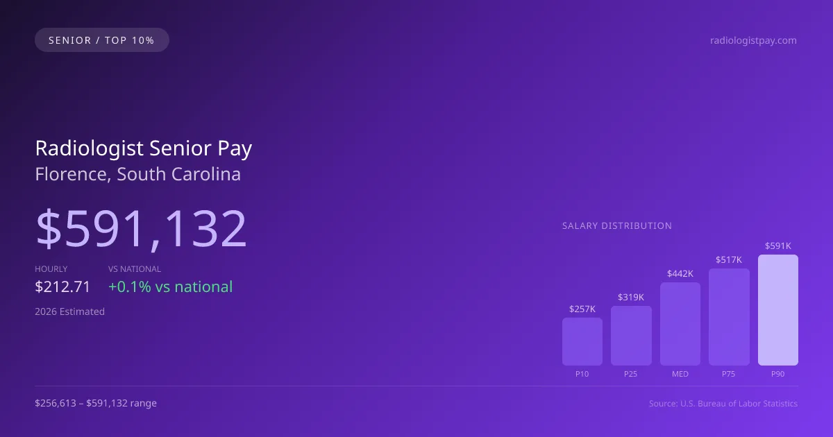 Radiologist Senior Salary in Florence, SC — 2026 est., based on 2025 BLS