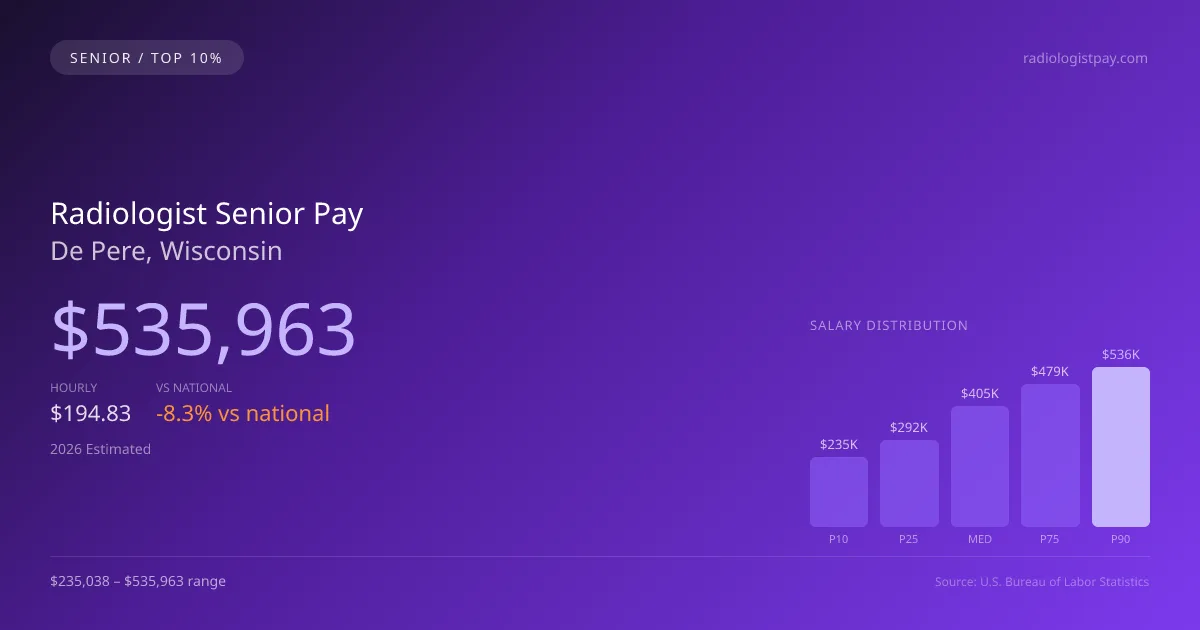 Radiologist Senior Salary in De Pere, WI — 2026 est., based on 2025 BLS